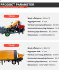 Compact Mini Concrete Mixer And Pump Combo Real Deal Job Site Grinder Portable Cement Mixing Rig For Home Reno Rural Build Outs showing specifications.