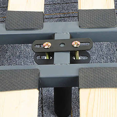 Adjustable Black Iron Furniture Support Legs Set for Beds, Cabinets, and Sofas mounted with screws