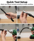 1/2 Inch Flexible Shaft Extension Tool For Tight Spaces, Handy Torque Socket Extender And Portable Hand Drive Kit in use