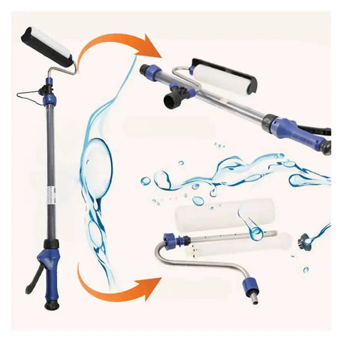 Professional Grade Extended Reach Paint Roller Brush 7 In 1 Multi Function Primer Tool with water spray feature.