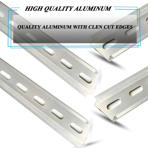 Two Piece Aluminum DIN Rail Slotted For Hardware Component Mounting RoHS Compliant 13 Inches Long 35mm Wide 7.5mm High