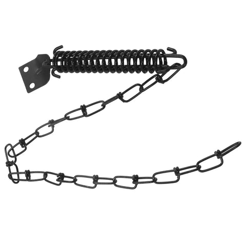 Storm Door Protector Chain And Spring Black For Windy Weather Tough As Nails Shield That Absorbs Sudden Door Slams Prevents Screen And Frame Damage Easy Install Durable Spring Loaded Chain For Exterior Doors black steel chain with spring