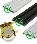 Two Pack Sliding Mirror Closet Door Rollers Replacement, 2-1/2 Inch Wheel, Precise Fit For Wood Framed Sliding Mirror Doors, Quiet Smooth Operation, Durable Nylon Wheel Rollers For Easy Glide And Reduced Noise with tracks.