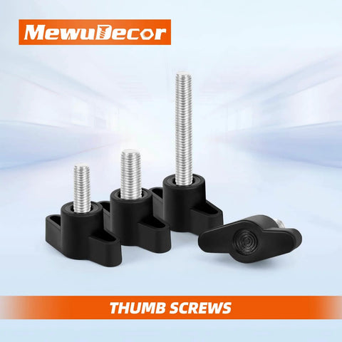 Beefy Black Z Type Thumb Screws 5 Pack M6 x 15mm Plastic Head T Shaped Wing Knobs For Mechanical Assemblies Carbon Steel Insulated Durable Quick Adjust Knobs