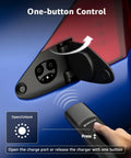 One-button control feature for Tesla Charger Level One And Two 16 Amps. Easy access to charge port shown.