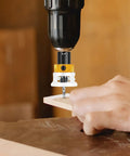 Six Piece Alloy Countersink Drill Bit Set With Depth Stop, Spiral Edge Countersink Wood Drill Bits in use on wood.