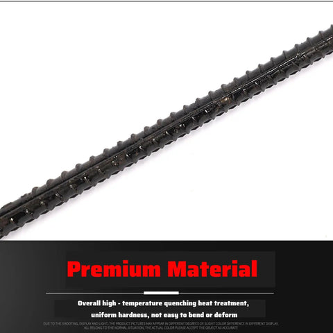 Close-up of rebar steel used in Beefy 18 Inch Long T Shape Lifting Hook With Pointed Head For Lifting, Pulling And Moving Manhole Covers
