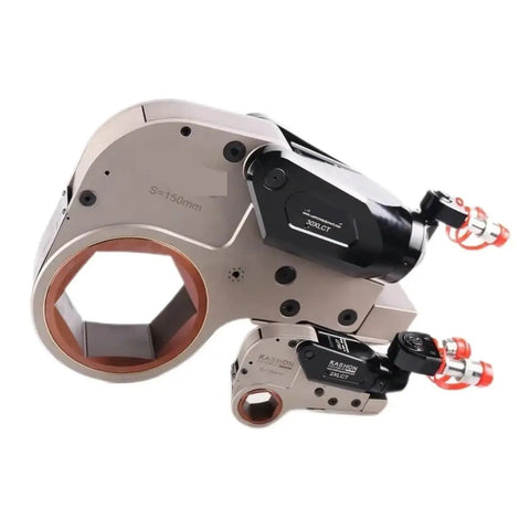 HuiWosen Hollow Hydraulic Torque Wrench Pump Electric Hytorc Tool For High Performance with interchangeable drive gears.