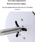 Automatic Label Winder And Rewinder For 1 To 3 Inch Cores, close-up of adjustable core holder metal rods
