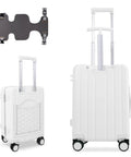 Underseat Carry On Luggage For Kids With Wheels TSA Approved Ride On Suitcase Lightweight Rolling Kid Travel Bag in white