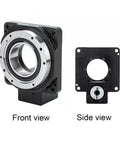 Pro Grade Hollow Motorized Rotary Turntable With Smooth Planetary Gear System showing front and side views for precise CNC tasks.