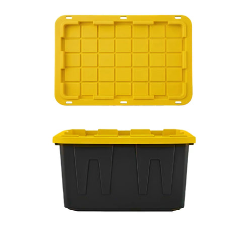 Tough As Nails Heavy Duty Storage Totes With Lids 27 Gallon Stackable Plastic Bins For Garage And Basement Organization Hassle Free Moving Containers To Carry All Your Seasonal Gear No Sweat