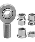 1 Inch Bore Heat Treated Chromoly Steel Heim Joint Rod End Kit With Right Hand Thread Jam Nuts And Tube Adapters for suspension builds.