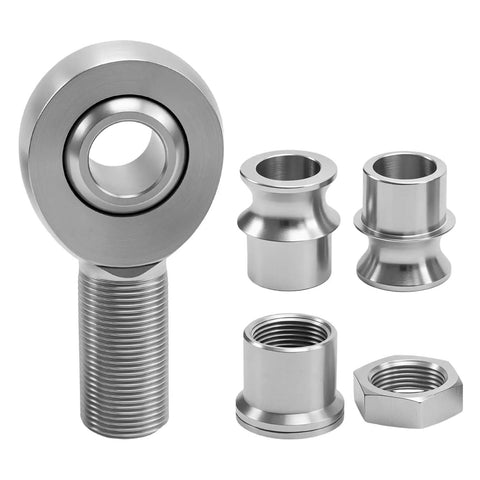 1 Inch Bore Heat Treated Chromoly Steel Heim Joint Rod End Kit With Right Hand Thread Jam Nuts And Tube Adapters for suspension builds.