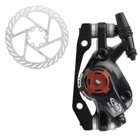 Heavy Duty MTB Disc Brake Set For Front Or Rear Bike includes 160mm rotor and aluminum caliper for mountain biking.
