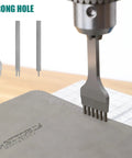 Leather Hole Puncher Hand Punching Machine Manual Press For DIY Leather Crafting, Punch Holes And Forming, Heavy Duty Stamping Tool in use