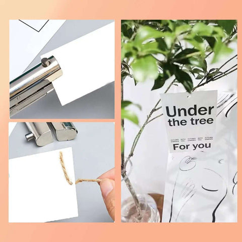 Heavy Duty Single Hole Punch With 2 Inch Reach And One Quarter Inch Hole shows clean punch in paper, ideal for crafts with plants.