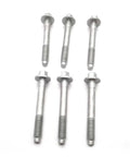 Six Pack Wheel Hub Bearing Mounting Bolts Set For Jeep Grand Cherokee 2000 To 2010 And Compatible With Chrysler Cirrus Sebring Dodge Nitro Stratus Commander Liberty Models Silver Tone Metal 41027, six silver bolts on white background