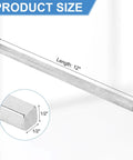 Cold Drawn 0.5 Inch Square Steel Key Stock Bar Built Tough For Gearbox Couplings, 12 Inch Length, 45 Steel Precision, Silver Tone