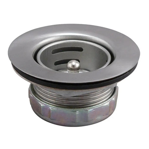 Stainless Steel Junior Duo Bar Sink Strainer With Basket For 2-Inch Or 2-1/2-Inch Openings Polished Chrome Finish