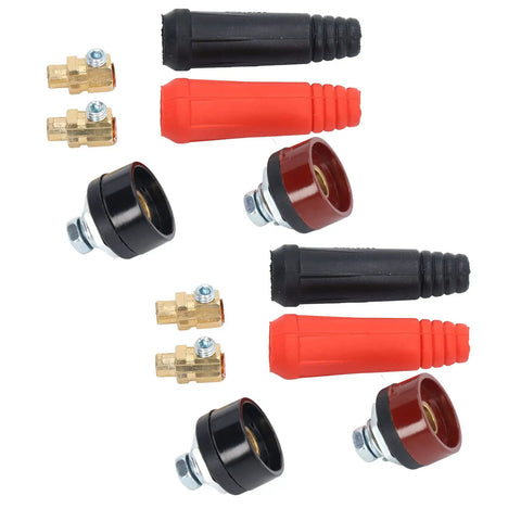 Heavy Duty Welding Cable Panel Connector Kit 12 piece set with socket plugs and adapters