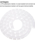 Spiral Cable Wrap Kit For Wire Management, Flexible White Sleeves In 1.5M Length And 22mm Diameter, PE Plastic