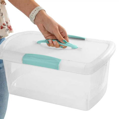 Solid Medium Nesting Storage Bins With Easy Snap Latching Lids And Beefy Handles, Slick Stackable Plastic Totes For Straight Up Home Organization And Tidy Space Fix 30 Pack