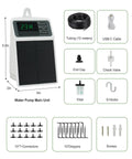 Smart Drip Irrigation System For 15 Pots With Solar And USB C Dual Charging 2200mAh Battery IPX5 Waterproof Auto Timer Modes Kit