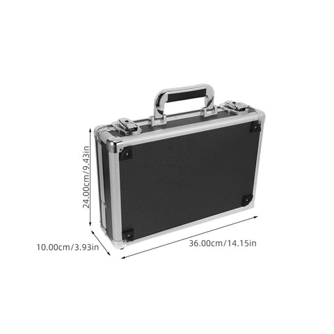 Hella Sturdy Aluminum Alloy Tool Storage Case With Reinforced Carry Handle And Lockable Portable Gear Box Organizer, measuring 36cm x 24cm.