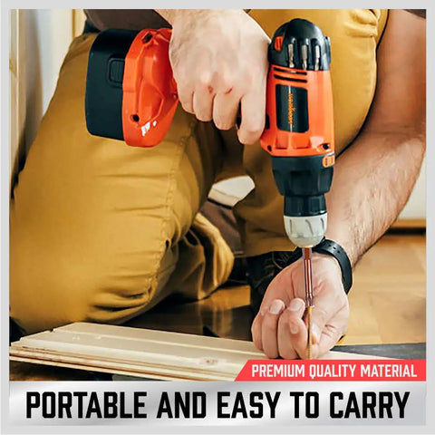 Person using a drill with Tamper Proof Torx Screwdriver Bit Set 24 Piece Security Kit for secure installation work.