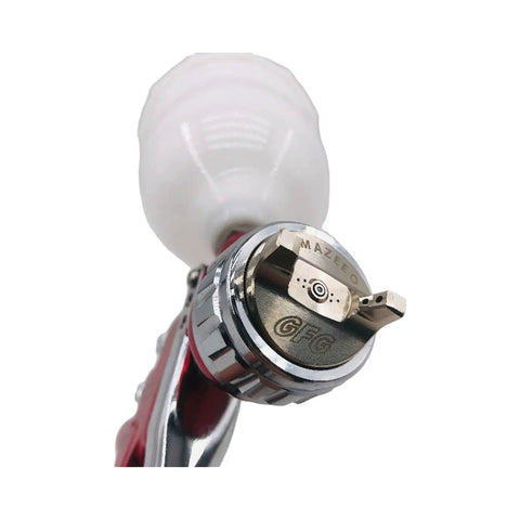 Close-up of the heavy duty brass tip on the Top Tier Handheld Paint Sprayer For Car Detailing and Home Projects.