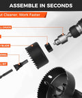 HORUSDY 8-piece hole saw kit with mandrel, drill bits and hex key; for soft wood, plywood, PVC