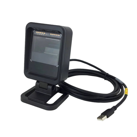 Flexible Hands Free Presentation Barcode Scanner 1D 2D And PDF417 With USB Cable, shown from the side, large reading window, XP 7680G model