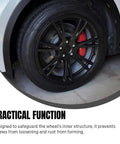 Upscale Black ABS Wheel Center Caps 4 Pack Snap In Rim Hub Covers For Trucks SUVs And Sedans OD 60MM ID 56MM on a vehicle wheel.