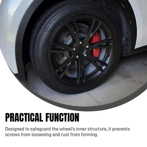 Upscale Black ABS Wheel Center Caps 4 Pack Snap In Rim Hub Covers For Trucks SUVs And Sedans OD 60MM ID 56MM on a vehicle wheel.