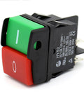 Push Button On Off Start Stop Switch for Mechanical Equipment and Marine Use, 4 Pins, Black Rocker Style, Green Start Light