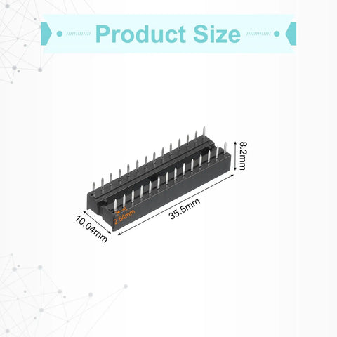 17Pcs DIP IC Socket Adapter Kit With 7.62mm Row Pitch And 28 Pin Sockets For Breadboard Prototyping And PCB Design, 2.54mm Pitch