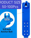 Anchor Bolt Holder Five Eighths Inch Handle Saver, Reusable Clamp For Precise Concrete Bolt Installation, Blue 100 Count