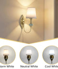 Vintage Wireless Wall Sconce Set Of Two Rechargeable Gold Led Accent Lamps With Fifteen RGB Mood Tones Zero Cord Hassle Super Easy Mount For Living Room Vibe with warm, neutral, and cool white light settings.