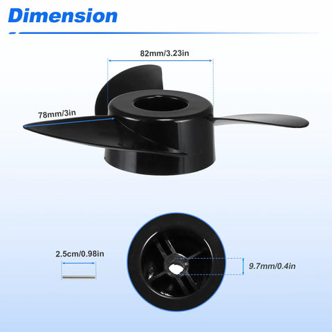 2 Pack Trolling Motor Outboard Propeller Set For Haibo ET44L ET54L D65L T34 3 Blade Electric Boat Propeller For Marine And Fishing Boats With Prop Nut Wrench