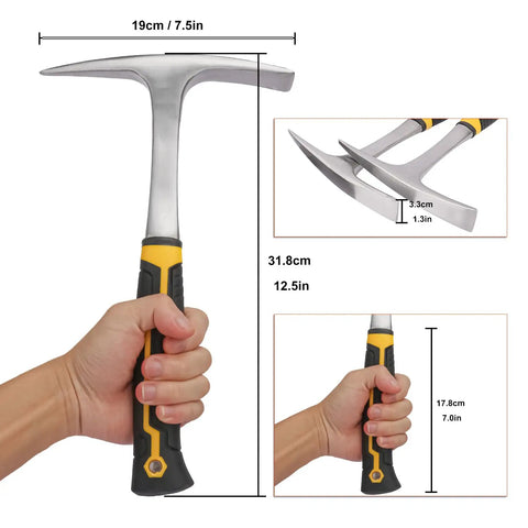 Two Pack 28 Oz Rock Pick Hammer Set For Digging And Chipping Beefed Up Heavy Duty Forged 45 Steel Construction Double Headed Design
