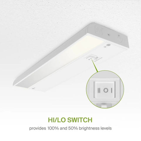 9 Inch Dimmable Under Cabinet Lights Kit With Plug In Or Hardwired Install Three Color Temps 2700K To 4000K High Low Off Switch Linkable