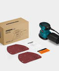 Top Shelf Palm Sander Delivering Knockout 12000 RPM with sandpaper sheets in a kit ready for detail sanding projects.