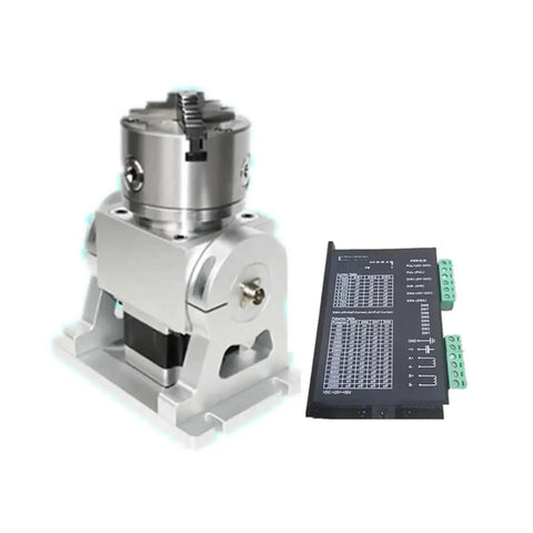 Pro Grade Motorized Rotary Positioning Stage With Crisp Worm Gear Drive, 100mm chuck, designed for precision marking and welding projects.
