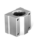 Rock Solid Linear Motion Bearing Slides for CNC Parts and 3D Printer Builds, SCS6UU to SCS20UU and SCS8LUU to SCS13LUU Series, High Precision Ball Bearing Guides for Precision Machines and Pro DIY Projects, silver aluminum bearing block