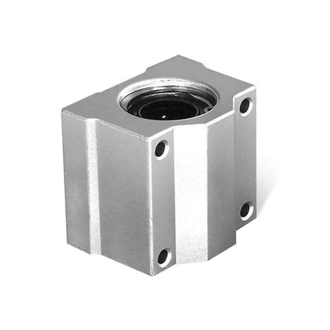 Rock Solid Linear Motion Bearing Slides for CNC Parts and 3D Printer Builds, SCS6UU to SCS20UU and SCS8LUU to SCS13LUU Series, High Precision Ball Bearing Guides for Precision Machines and Pro DIY Projects, silver aluminum bearing block
