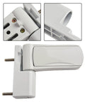 Aluminum 3D Adjustable Door Flag Hinge With Mute Buffer, Silent Close, White Finish, built for smooth and quiet door operation.