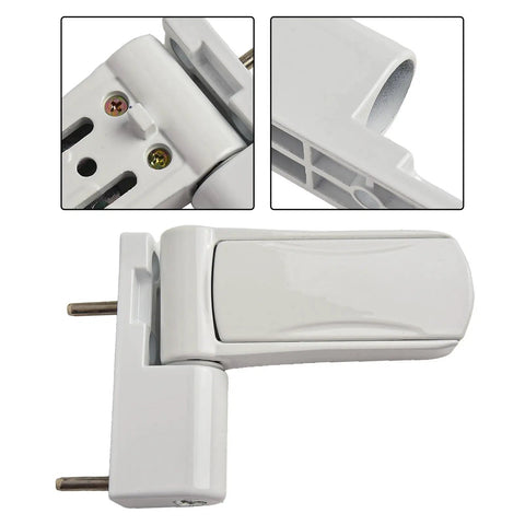 Aluminum 3D Adjustable Door Flag Hinge With Mute Buffer, Silent Close, White Finish, built for smooth and quiet door operation.