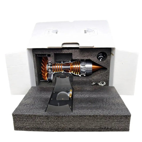 Turbofan Aircraft Engine Model Kit Trent 900 With Red LED Light Realistic See Through Shell Hands On STEM Toy For Adults Educational Physics Demonstration Working Throttle And Clear Components in packaging
