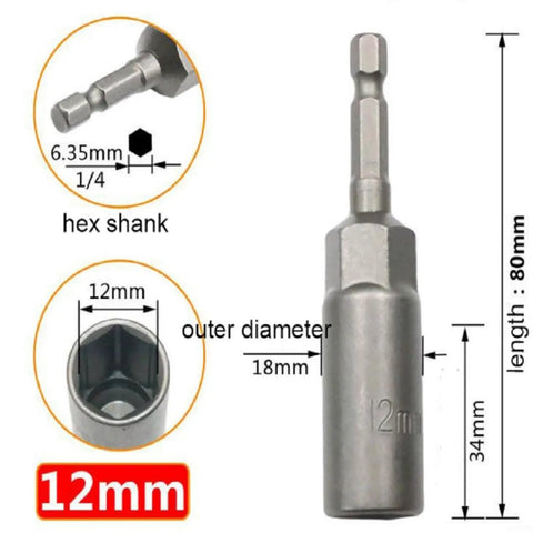 Evenoonest 8 Pc Deep Reach Socket Adapter Kit Made From Hardened Crv Steel With Strong Magnetic Tip For Heavy Duty Screw Removal And Installation Tasks, 12mm
